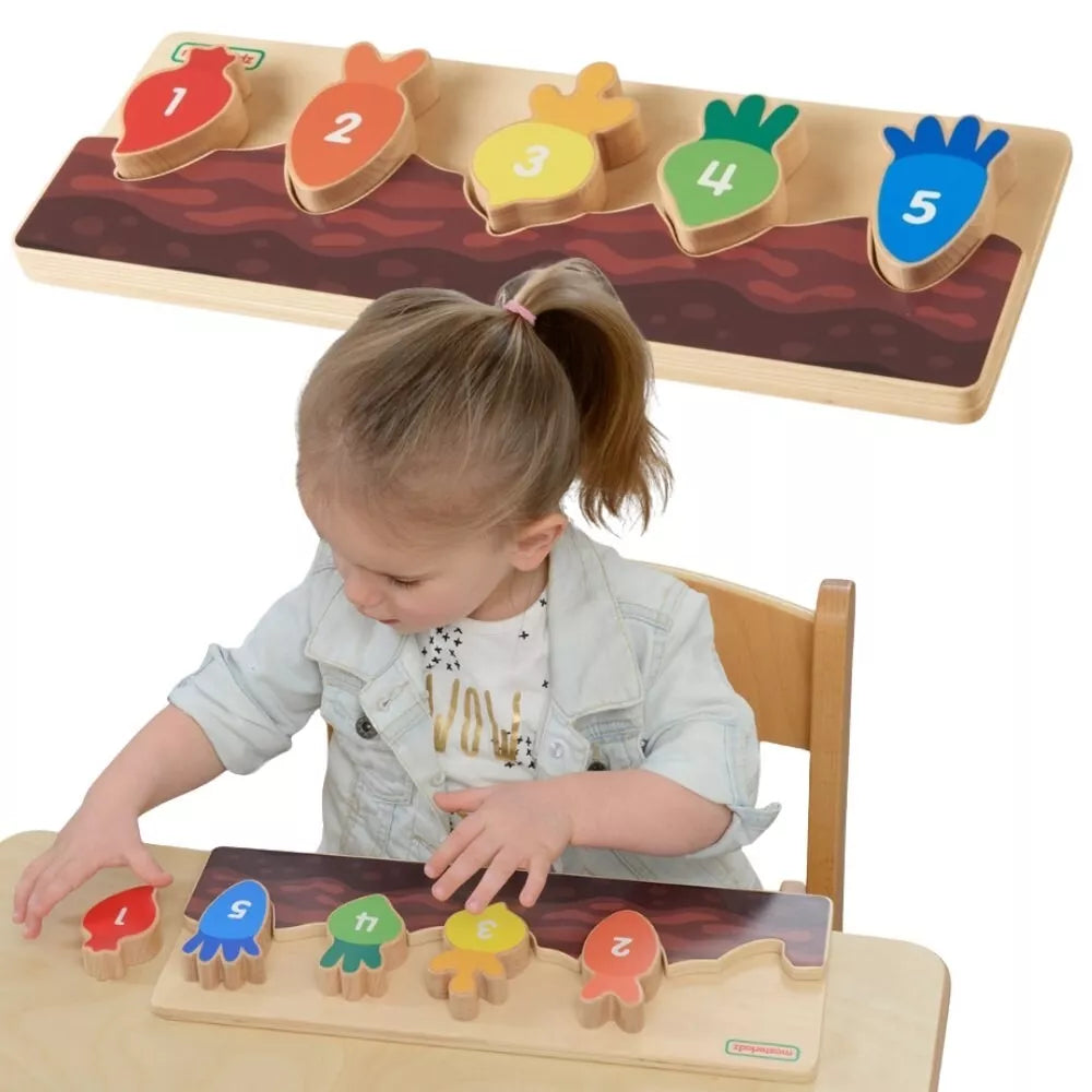 MASTERKIDZ Medinė edukacinė lysvė – skaičiai, spalvos ir daržovės